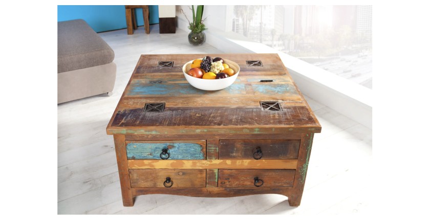 Table basse PATCHWOOD 70cm vue de face