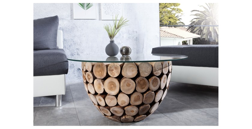 Table basse ARBOREA ronde 70cm vue de face