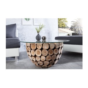 Table basse ARBOREA ronde 70cm vue de face