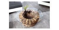 Table basse ARBOREA ronde 70cm vue de haut