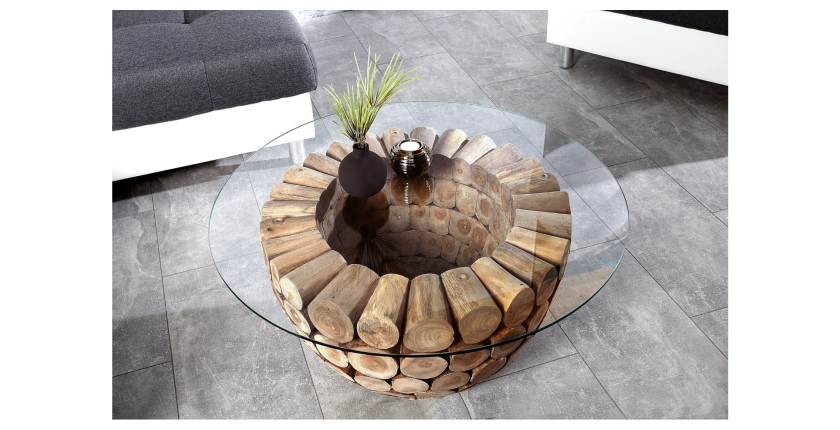 Table basse ARBOREA ronde 70cm vue de haut