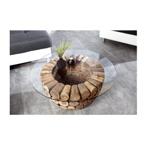 Table basse ARBOREA ronde 70cm vue de haut