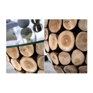 Zoom sur les détails de la table basse ARBOREA ronde 70cm