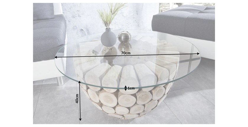 Table basse ARBOREA ronde 70cm dimensions