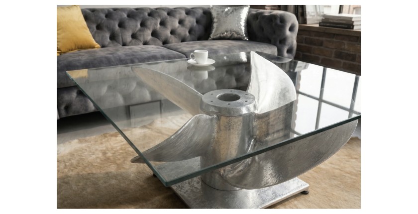 Table basse ALUMIA 85cm vue rapprochée