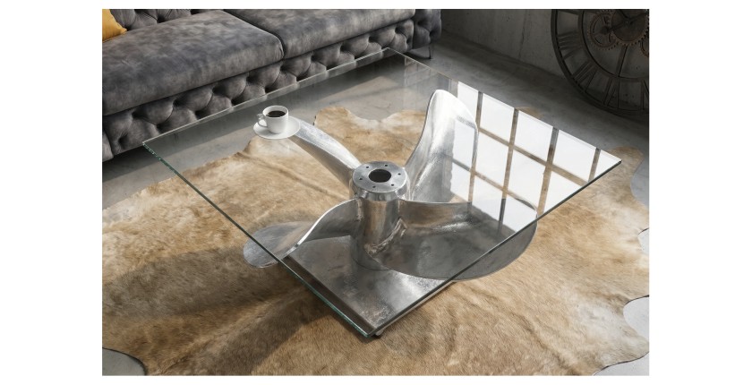 Table basse ALUMIA 85cm vue de haut
