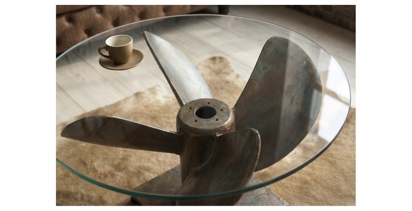 Table basse ALUMIA 60cm vue de haut