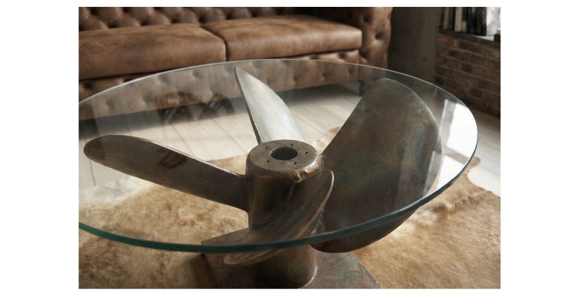 Table basse ALUMIA 70cm vue rapprochée