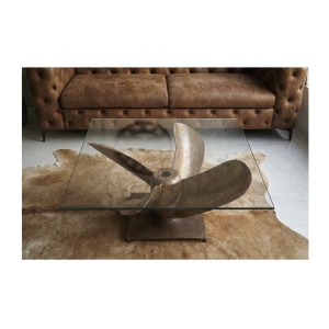 Table basse ALUMIA 85cm bronze vue de haut