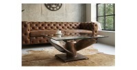 Table basse ALUMIA 85cm bronze vue de face