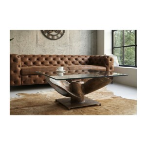Table basse ALUMIA 85cm bronze vue de face