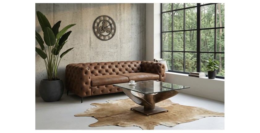 Table basse ALUMIA 85cm bronze vue éloignée