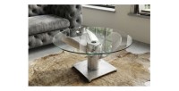 Table basse ALUMIA 60cm argentée mise en situation