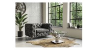 Table basse ALUMIA 60cm argentée vue dans un décor 3D