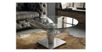 Table basse ALUMIA 60cm argentée vue de face