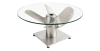 Table basse ALUMIA 60cm argentée
