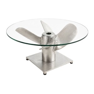 Table basse ALUMIA 70cm argentée