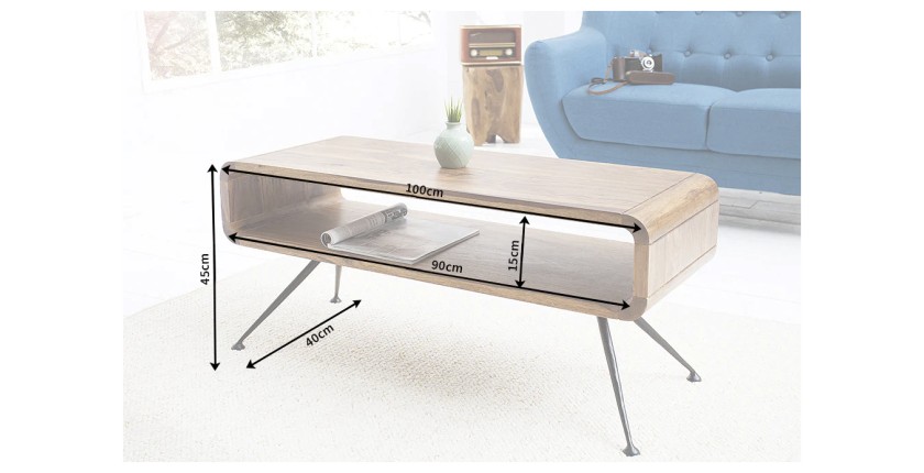 Table basse RETROVA 100cm dimensions