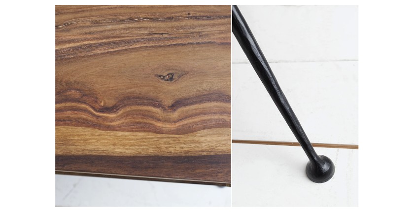 Zoom sur les détails de la table basse RETROVA 100cm