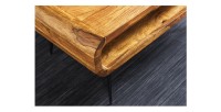 Zoom sur le coin du plateau de la table basse RETROVA 90cm