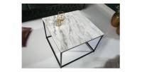 Table basse VORTEX blanche vue de haut