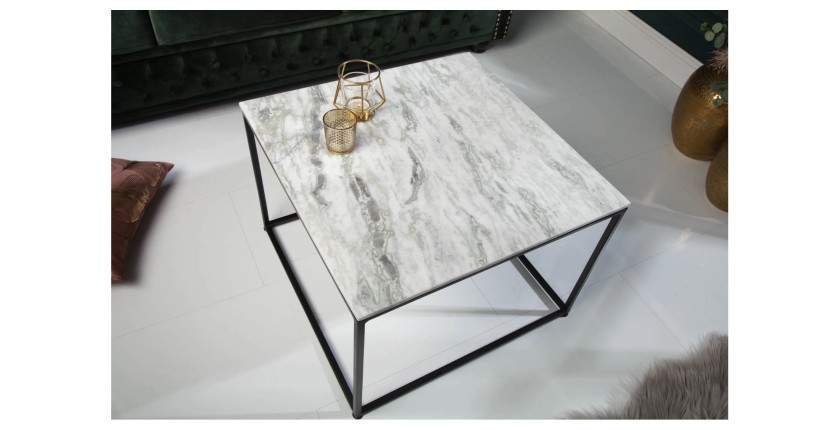 Table basse VORTEX blanche vue de haut