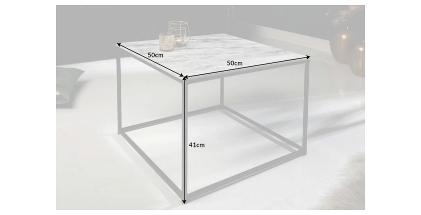 Table basse VORTEX blanche dimensions