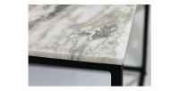 Zoom sur la tranche de la table basse VORTEX blanche