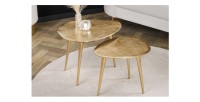 Tables basses gigognes VORTEX dorées vues de haut