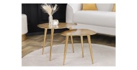 Tables basses gigognes VORTEX dorées mises en situation