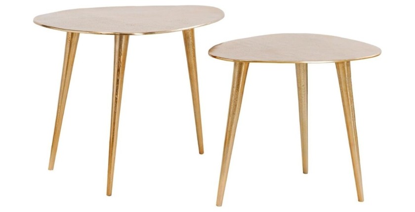 Tables basses gigognes VORTEX dorées