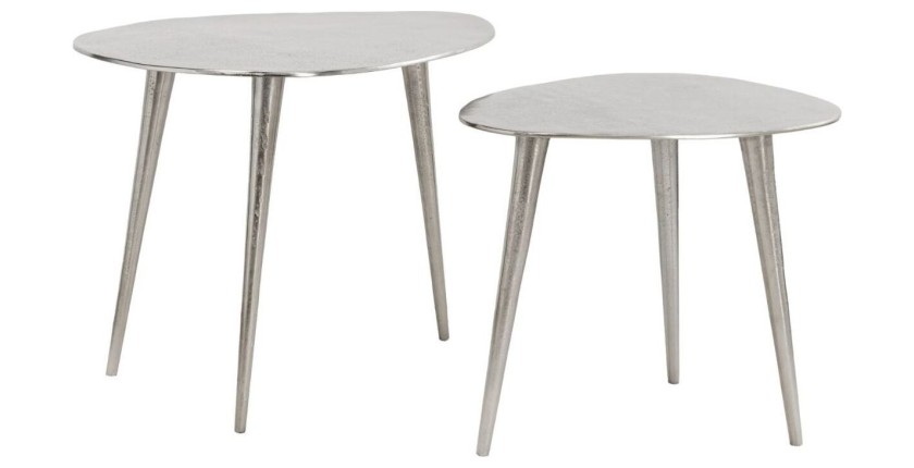 Tables basses gigognes argentées VORTEX