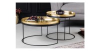 Tables basses gigognes avec plateaux amovibles VORTEX vues de face