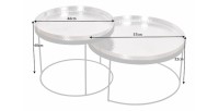 Tables basses gigognes avec plateaux amovibles VORTEX dimensions