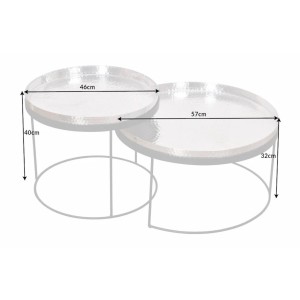Tables basses gigognes avec plateaux amovibles VORTEX dimensions