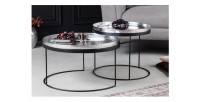 Tables basses gigognes avec plateaux amovibles VORTEX vues de face