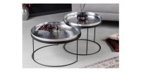 Tables basses gigognes avec plateaux amovibles VORTEX mises en situation