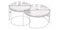 Tables basses gigognes avec plateaux amovibles VORTEX dimensions