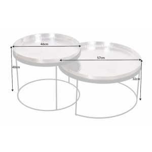 Tables basses gigognes avec plateaux amovibles VORTEX dimensions