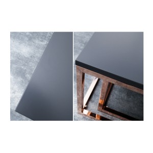 Zoom sur les détails des tables basses gigognes grises anthracites et roses VORTEX