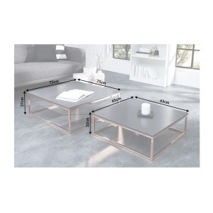 Tables basses gigognes grises anthracites et roses VORTEX dimensions