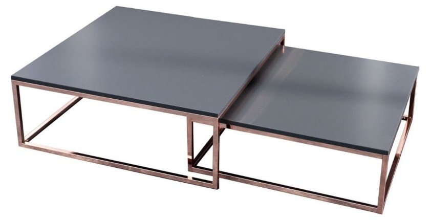 Tables basses gigognes grises anthracites et roses VORTEX