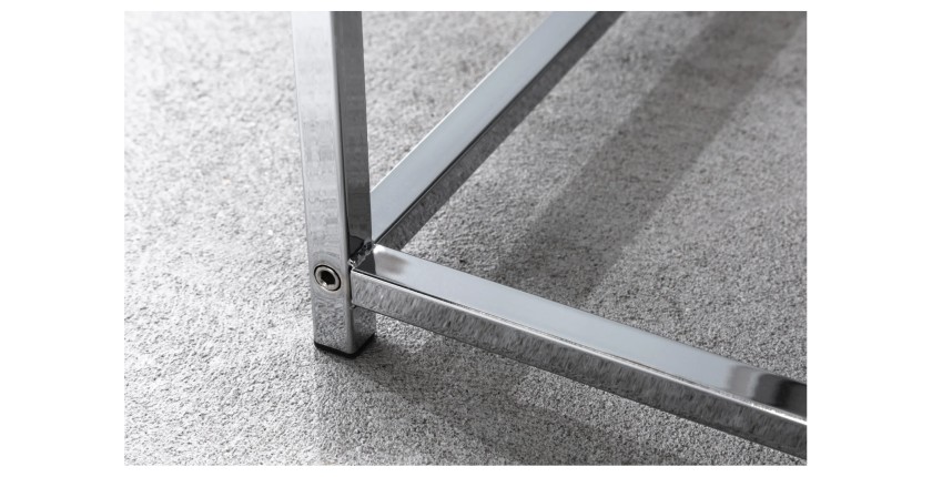 Zoom sur les pieds des tables basses gigognes blanches mat VORTEX