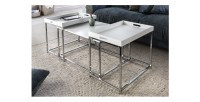 Tables basses gigognes blanches mat VORTEX mises en situation