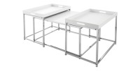 Tables basses gigognes blanches mat VORTEX