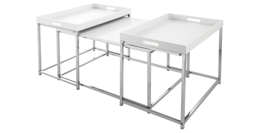 Tables basses gigognes blanches mat VORTEX