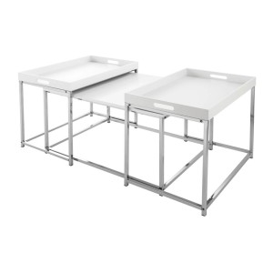 Tables basses gigognes blanches mat VORTEX