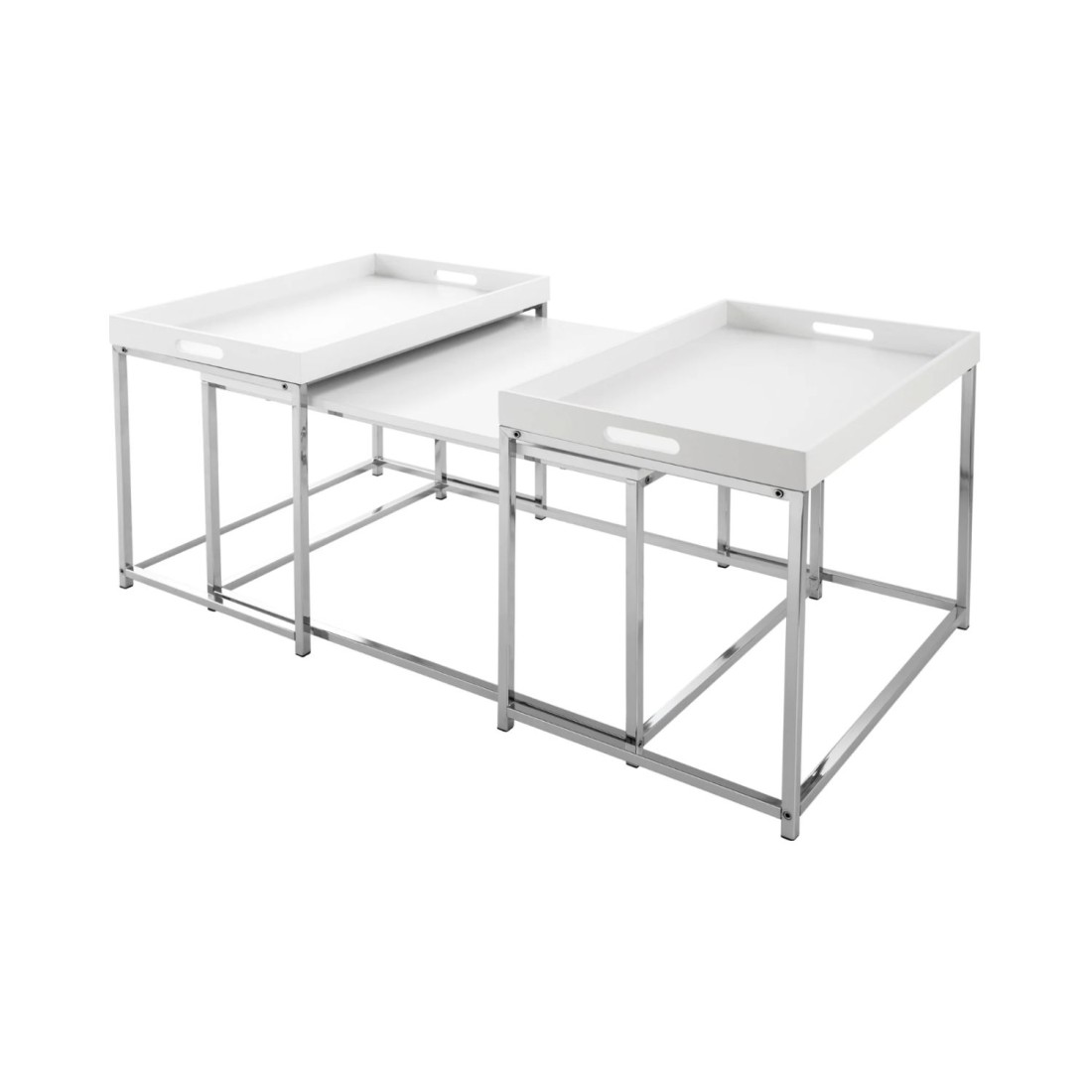 Tables basses gigognes blanches mat VORTEX