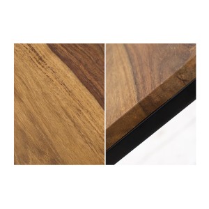 Zoom sur les détails des tables basses gigognes VORTEX avec plateaux en bois