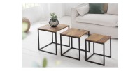 Tables basses gigognes VORTEX avec plateaux en bois mises en situation
